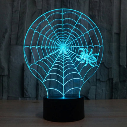 Cobweb Style 3D Touch Switch Control LED Light , 7 Colour Discoloration Creative Visual Stereo Lamp Desk Lamp Night Light-garmade.com