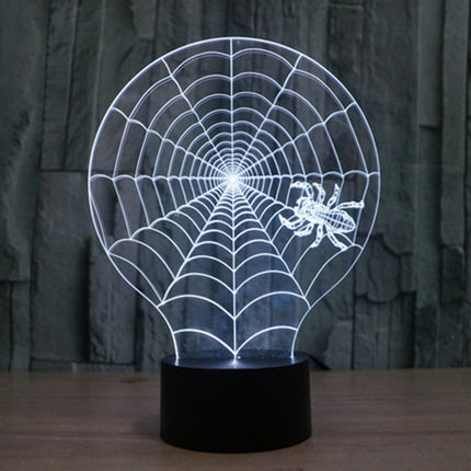 Cobweb Style 3D Touch Switch Control LED Light , 7 Colour Discoloration Creative Visual Stereo Lamp Desk Lamp Night Light-garmade.com
