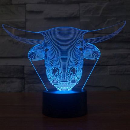 Cow Style 3D Touch Switch Control LED Light , 7 Colour Discoloration Creative Visual Stereo Lamp Desk Lamp Night Light-garmade.com