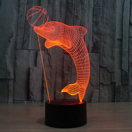 Dolphin Heading the Ball Style 3D Touch Switch Control LED Light , 7 Color Discoloration Creative Visual Stereo Lamp Desk Lamp Night Light-garmade.com
