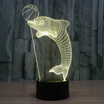 Dolphin Heading the Ball Style 3D Touch Switch Control LED Light , 7 Color Discoloration Creative Visual Stereo Lamp Desk Lamp Night Light-garmade.com