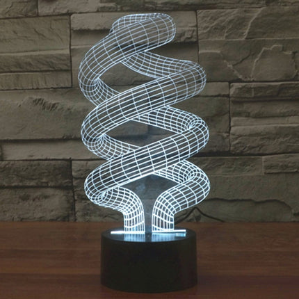 Spiral Style 3D Touch Switch Control LED Light , 7 Color Discoloration Creative Visual Stereo Lamp Desk Lamp Night Light-garmade.com