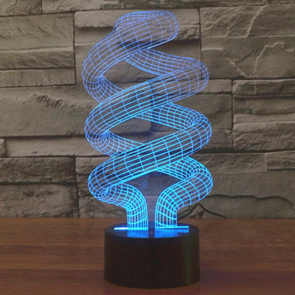 Spiral Style 3D Touch Switch Control LED Light , 7 Color Discoloration Creative Visual Stereo Lamp Desk Lamp Night Light-garmade.com