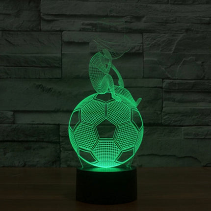 Thinking Football Style 3D Touch Switch Control LED Light Desk Lamp , 7 Colour Discoloration Creative Visual Stereo Lamp Night Light-garmade.com
