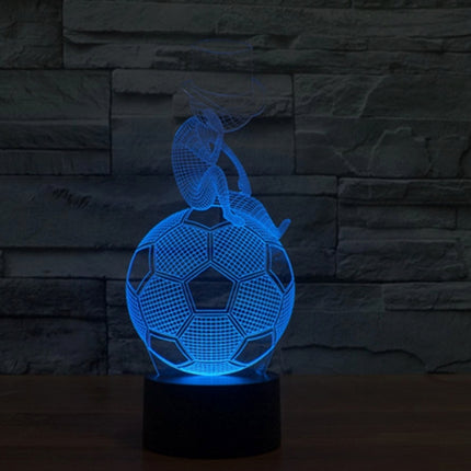 Thinking Football Style 3D Touch Switch Control LED Light Desk Lamp , 7 Colour Discoloration Creative Visual Stereo Lamp Night Light-garmade.com