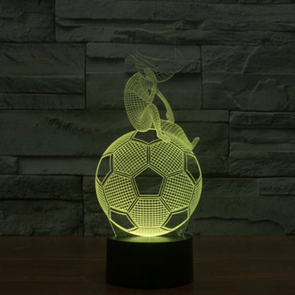 Thinking Football Style 3D Touch Switch Control LED Light Desk Lamp , 7 Colour Discoloration Creative Visual Stereo Lamp Night Light-garmade.com