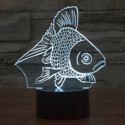 Goldfish Style 3D Touch Switch Control LED Light , 7 Color Discoloration Creative Visual Stereo Lamp Desk Lamp Night Light-garmade.com