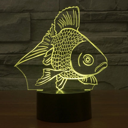 Goldfish Style 3D Touch Switch Control LED Light , 7 Color Discoloration Creative Visual Stereo Lamp Desk Lamp Night Light-garmade.com