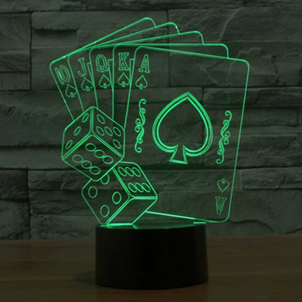 Poker Style 3D Touch Switch Control LED Light , 7 Color Discoloration Creative Visual Stereo Lamp Desk Lamp Night Light-garmade.com