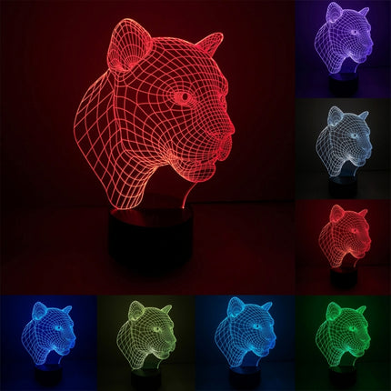 Leopard Style 3D Touch Switch Control LED Light , 7 Color Discoloration Creative Visual Stereo Lamp Desk Lamp Night Light-garmade.com