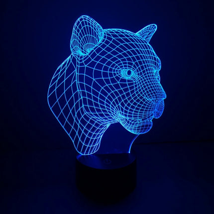 Leopard Style 3D Touch Switch Control LED Light , 7 Color Discoloration Creative Visual Stereo Lamp Desk Lamp Night Light-garmade.com