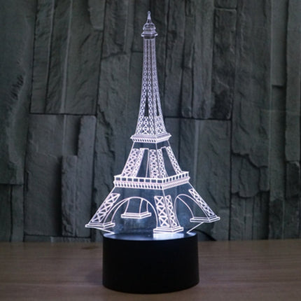 Eiffel Tower Style 3D Touch Switch Control LED Light , 7 Color Discoloration Creative Visual Stereo Lamp Desk Lamp Night Light-garmade.com
