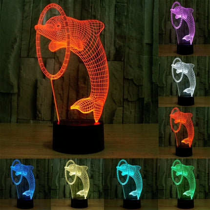 Dolphin Style 3D Touch Switch Control LED Light , 7 Colour Discoloration Creative Visual Stereo Lamp Desk Lamp Night Light-garmade.com