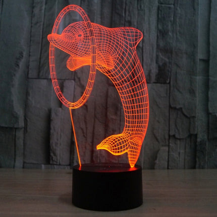 Dolphin Style 3D Touch Switch Control LED Light , 7 Colour Discoloration Creative Visual Stereo Lamp Desk Lamp Night Light-garmade.com
