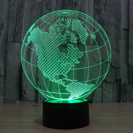 America Globe Style 3D Touch Switch Control LED Light , 7 Colour Discoloration Creative Visual Stereo Lamp Desk Lamp Night Light-garmade.com