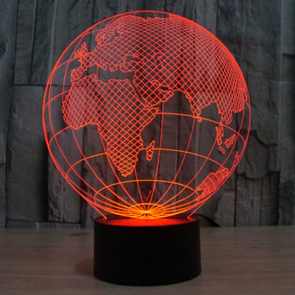 European Globe Style 3D Touch Switch Control LED Light , 7 Colour Discoloration Creative Visual Stereo Lamp Desk Lamp Night Light-garmade.com