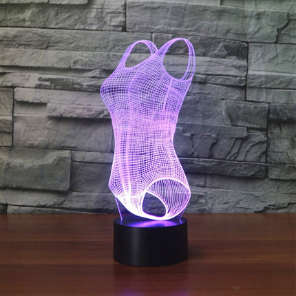 Swimsuit Black Base Creative 3D LED Decorative Night Light, 16 Color Remote Control Version-garmade.com