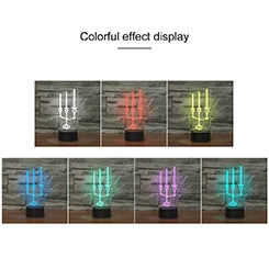 Candlestick Black Base Creative 3D LED Decorative Night Light, 16 Color Remote Control Version-garmade.com