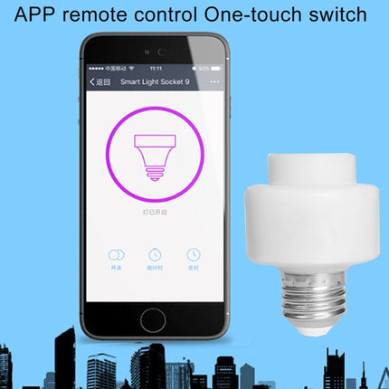200W Max E27 APP Remote Control WiFi Smart Light Bulb Adapter Lamp Base Works with Alexa Echo & Google Home, AC 100-250V-garmade.com