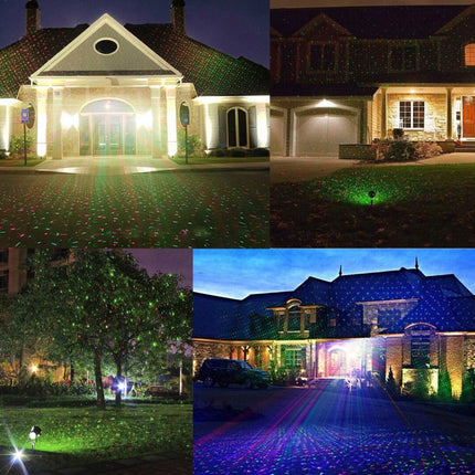 LED Outdoor Courtyard Static Sky Star Laser Projection Decorative Light IP44 Waterproof with Remote Control, EU Plug-garmade.com