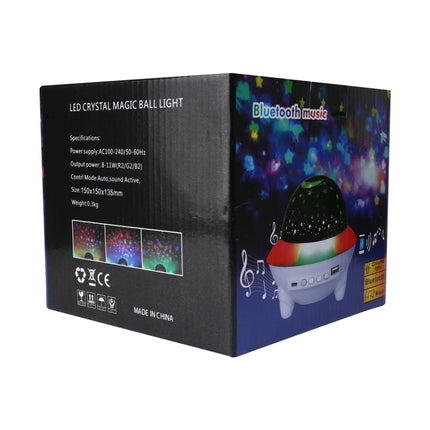 LED Flying Saucer Starry Sky Light Bluetooth Music Star Projection Night Light with Remote Control (Black)-garmade.com