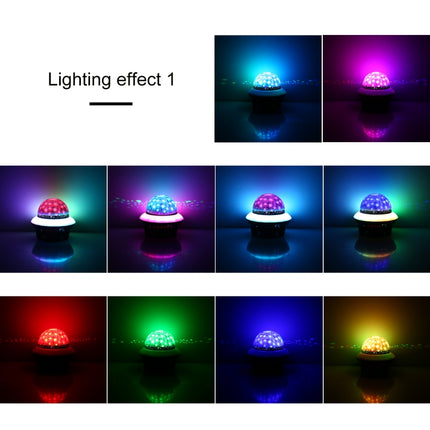 LED Flying Saucer Starry Sky Light Bluetooth Music Star Projection Night Light with Remote Control (Black)-garmade.com