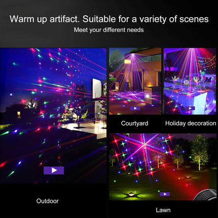 LED Outdoor Courtyard Laser Projection Decorative Light IP44 Waterproof with Remote Control, US Plug (Black)-garmade.com