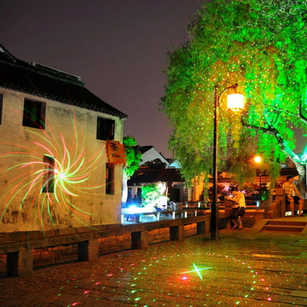LED Outdoor Courtyard Laser Projection Decorative Light IP44 Waterproof with Remote Control, US Plug (Black)-garmade.com