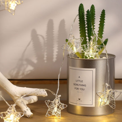 3m Hollow Star USB Plug Romantic LED String Holiday Light, 20 LEDs Teenage Style Warm Fairy Decorative Lamp for Christmas, Wedding, Bedroom(Warm White)-garmade.com