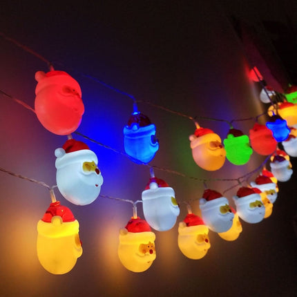 3m Santa Claus LED Holiday String Light, 20 LEDs USB Plug Warm Fairy Decorative Lamp for Christmas, Party, Bedroom (Colorful Light)-garmade.com