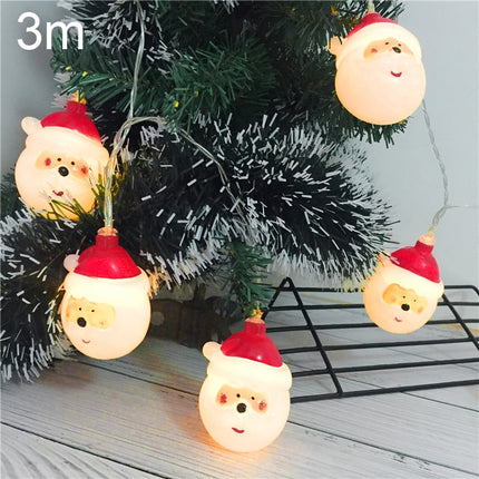 3m Santa Claus LED Holiday String Light, 20 LEDs USB Plug Warm Fairy Decorative Lamp for Christmas, Party, Bedroom (Warm White)-garmade.com
