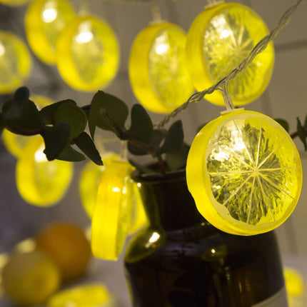 3m Lemon Slice USB Plug Romantic LED String Holiday Light, 20 LEDs Teenage Style Warm Fairy Decorative Lamp for Christmas, Wedding, Bedroom (Yellow)-garmade.com