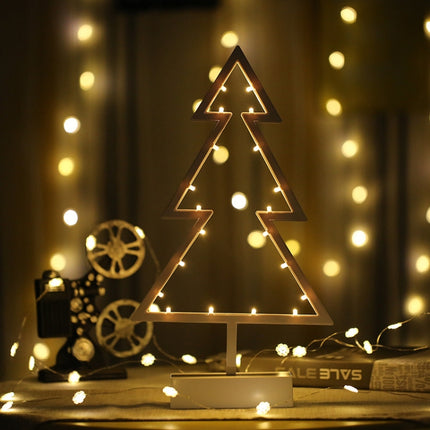 Christmas Tree Shape Romantic LED String Holiday Light with Holder, Warm Fairy Decorative Lamp Night Light for Christmas, Wedding, Bedroom(Warm White)-garmade.com