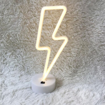 Thunder Romantic Neon LED Holiday Light with Holder, Warm Fairy Decorative Lamp Night Light for Christmas, Wedding, Party, Bedroom(Warm White)-garmade.com
