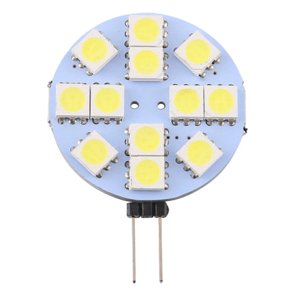 G4 12 LEDs SMD 5050 144LM 6000-6500K Stepless Dimming Energy Saving Light Pin Base Lamp Bulb, DC 12V (White Light)-garmade.com