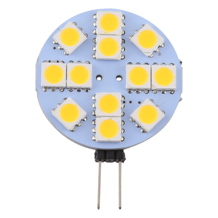 G4 12 LEDs SMD 5050 144LM 2800-3200K Stepless Dimming Energy Saving Light Pin Base Lamp Bulb, DC 12V(Warm White)-garmade.com