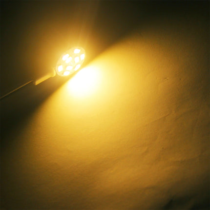 G4 12 LEDs SMD 5050 144LM 2800-3200K Stepless Dimming Energy Saving Light Pin Base Lamp Bulb, DC 12V(Warm White)-garmade.com