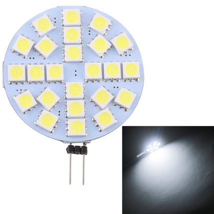 G4 24 LEDs SMD 5050 288LM 6000-6500K Stepless Dimming Energy Saving Light Pin Base Lamp Bulb, DC 12V(White Light)-garmade.com