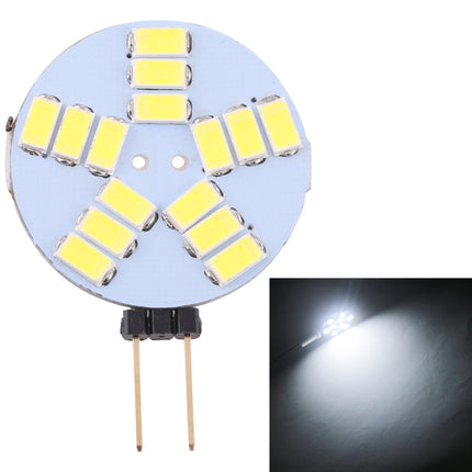 G4 15 LEDs SMD 5730 400LM 6000-6500K Stepless Dimming Energy Saving Light Pin Base Lamp Bulb, DC 12V (White Light)-garmade.com