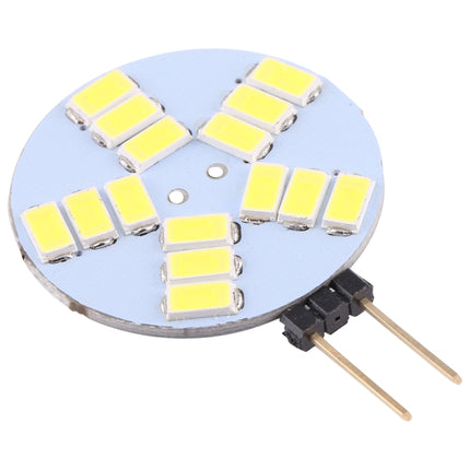 G4 15 LEDs SMD 5730 400LM 6000-6500K Stepless Dimming Energy Saving Light Pin Base Lamp Bulb, DC 12V (White Light)-garmade.com