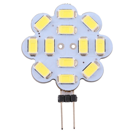 G4 12 LEDs SMD 5730 240LM 6000-6500K Plum Flower Shape Stepless Dimming Energy Saving Light Pin Base Lamp Bulb, DC 12V(White Light)-garmade.com