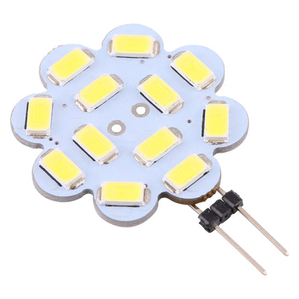 G4 12 LEDs SMD 5730 240LM 6000-6500K Plum Flower Shape Stepless Dimming Energy Saving Light Pin Base Lamp Bulb, DC 12V(White Light)-garmade.com