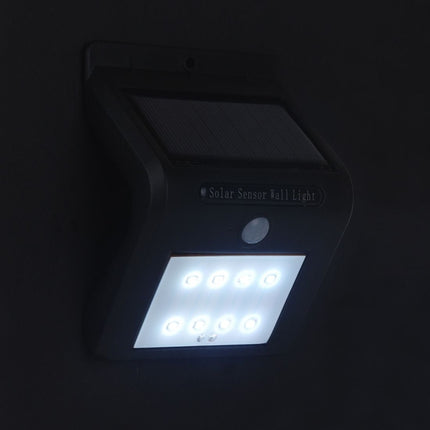 IP65 Waterproof White Light, 8 LEDs Solar Motion Sensor Wall Light with Solar Panel-garmade.com