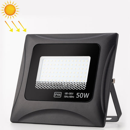 6500K Solar Lamp Outdoor Waterproof LED Floodlight, 50W-garmade.com