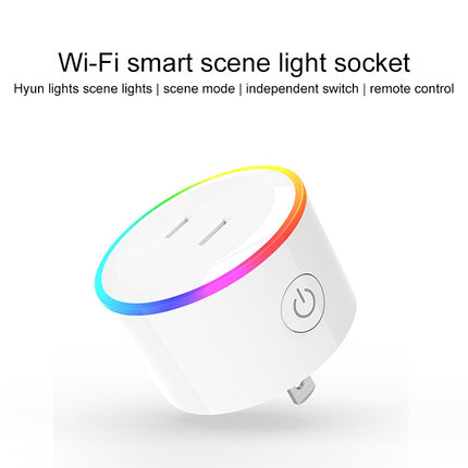 10A RGB Scene Light WiFi Remote Control Smart Socket Works with Alexa & Google Home & IFTTT, AC 100-240V, JP Plug-garmade.com