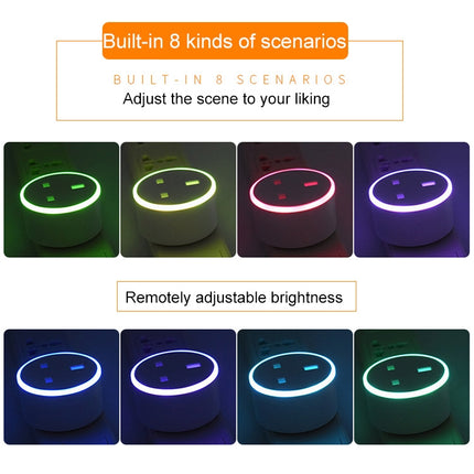 10A RGB Scene Light WiFi Remote Control Smart Socket Works with Alexa & Google Home, AC 220-240V, UK Plug-garmade.com