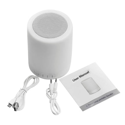 388 Atmosphere Light Music Table Lamp Multifunctional Wireless Bluetooth Speaker , with LED Light & Handle, Support AUX IN & Hands-free Answer & TF Card-garmade.com