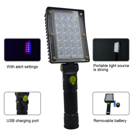 LED Charging Portable Handheld Mobile Work Light with Red and Blue Flash Emergency Light-garmade.com