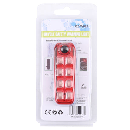 QZ-W007 8 x SMD Rechargeable Red and Blue Bicycle Safety Warning Tail Light-garmade.com