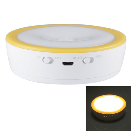R10 USB Charging LED PIR Sensor Night Light , 4000K Emergency Light Cabinet Lamp, Sensor Distance: about 3m, DC 4.5V(Yellow)-garmade.com